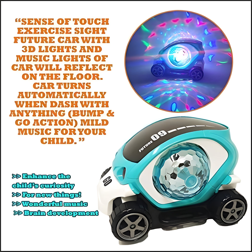 09 Future Musical &amp; Flashing Light Stunt Car Toy – 360° Rotating Action, Lights and Music