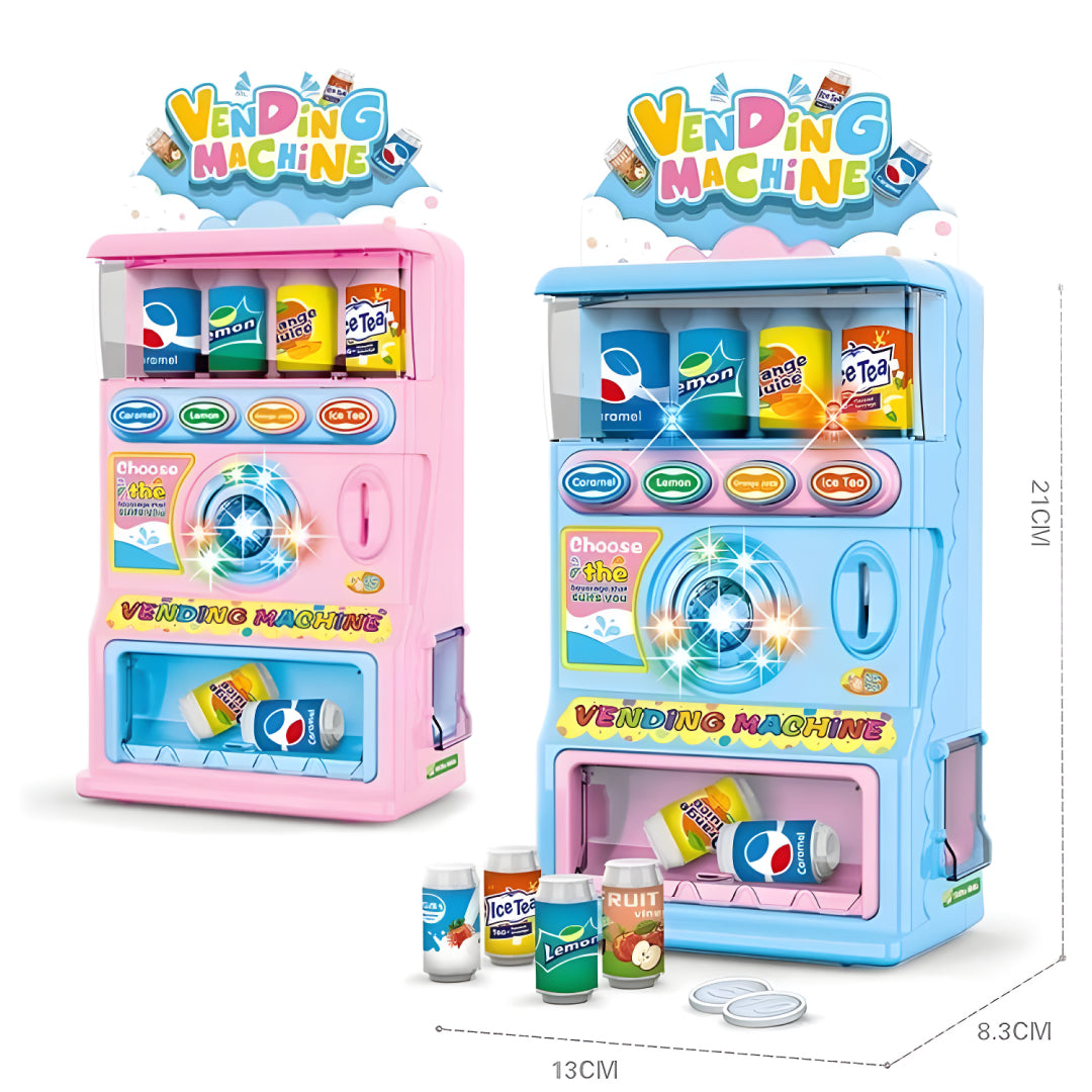 Interactive Vending Machine Toy for Kids – Lights, Sounds & Play Coins | Pretend Drink Dispenser with Beverage Cans