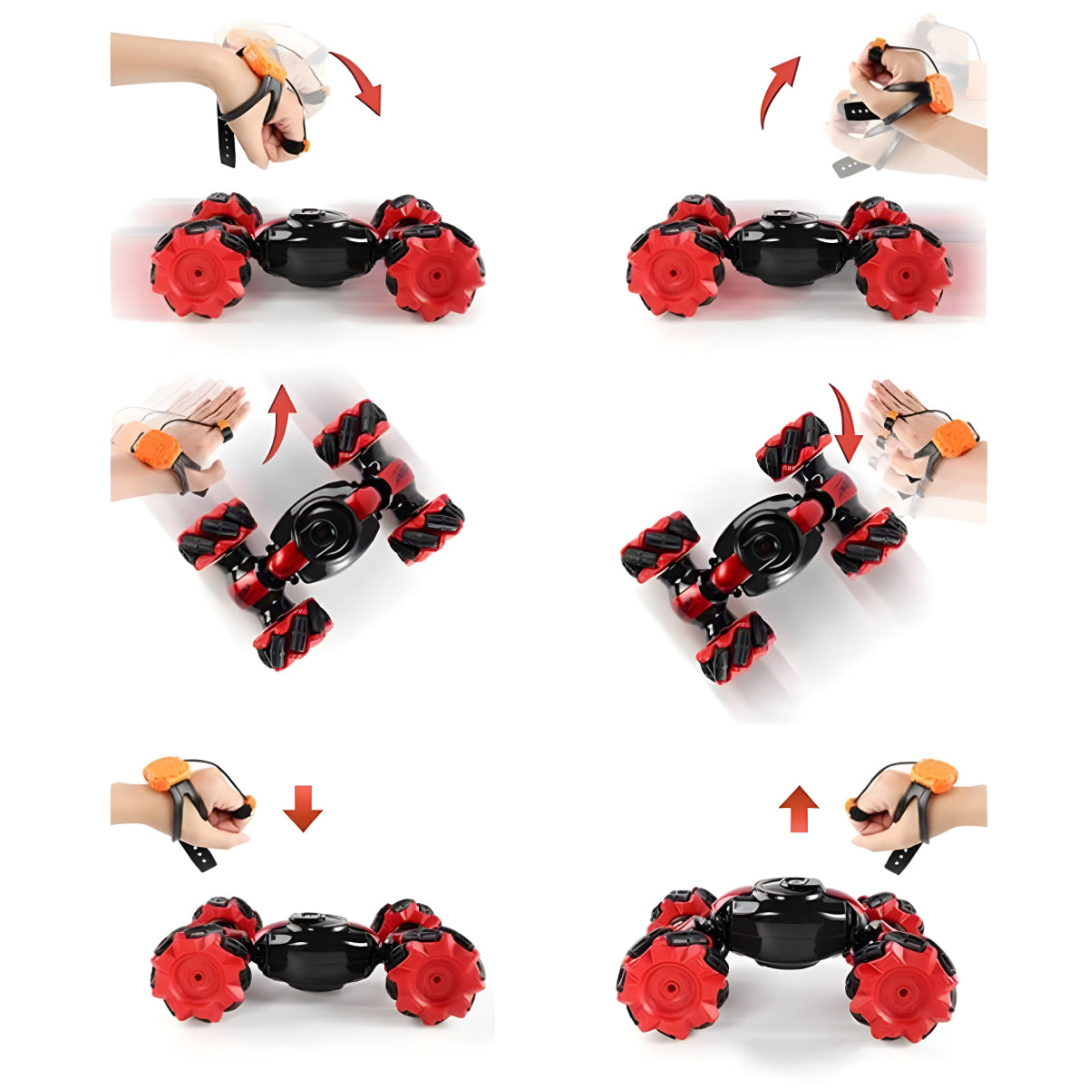 Stunt Car Twisting Drift Gesture Sensor Watch Control Toy Cars Flips with Lights Music