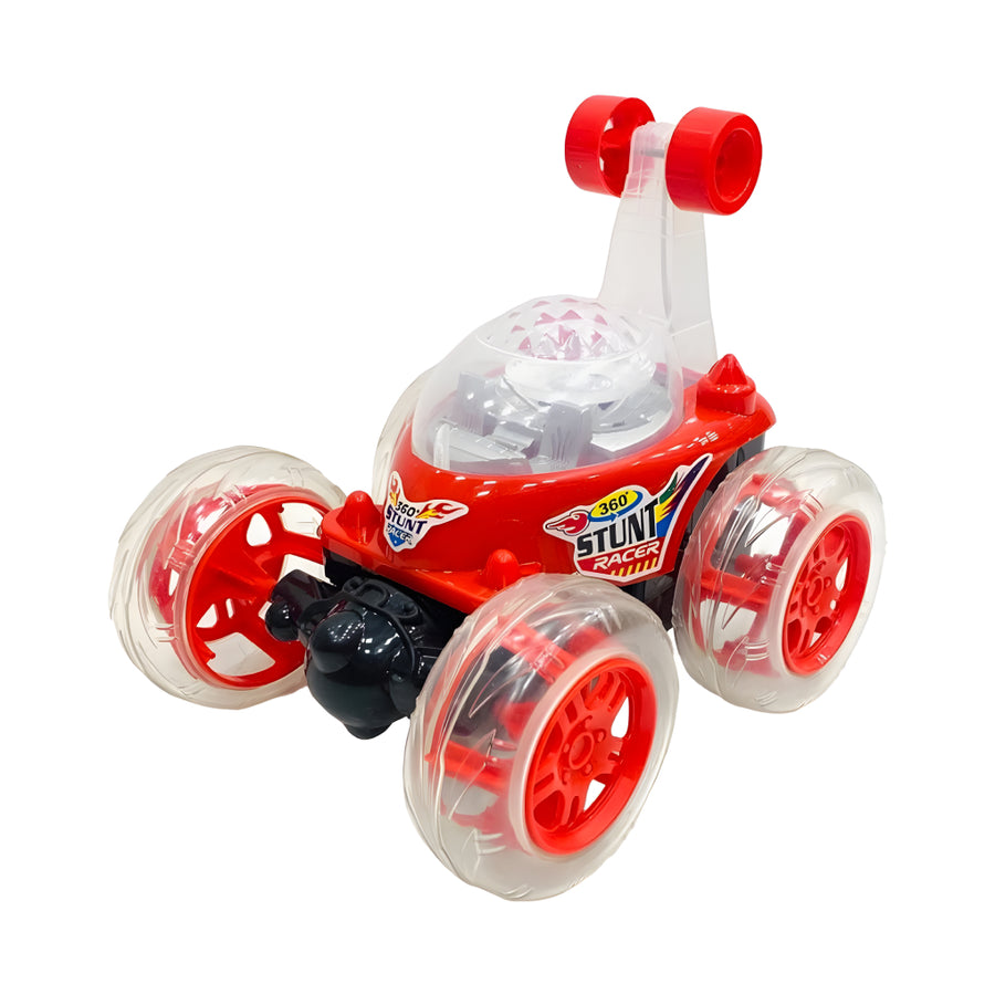 360° Rotating RC Stunt Car – Music, Lights, Robot Walk Mode &amp; Cool Flips | Remote Control Toy for Kids