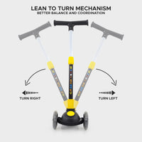 Super Scooter for Kids – 3-Wheel Foldable Kick Scooter with Height-Adjustable Handlebar, Extra-Wide LED PU Wheels & Rear Brake | Smart Ride-On Skate Scooter for Boys & Girls Ages 3–8
