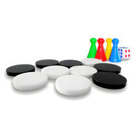 3-in-1 Wooden Board Game Set – Fast Sling Puck, Ludo & Snakes and Ladders with Coins & Dice for Kids and Family Fun
