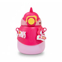 Kawaii Unicorn Kids Bottle with Straw & Strap | Cute 3D Cartoon Design | 500ml
