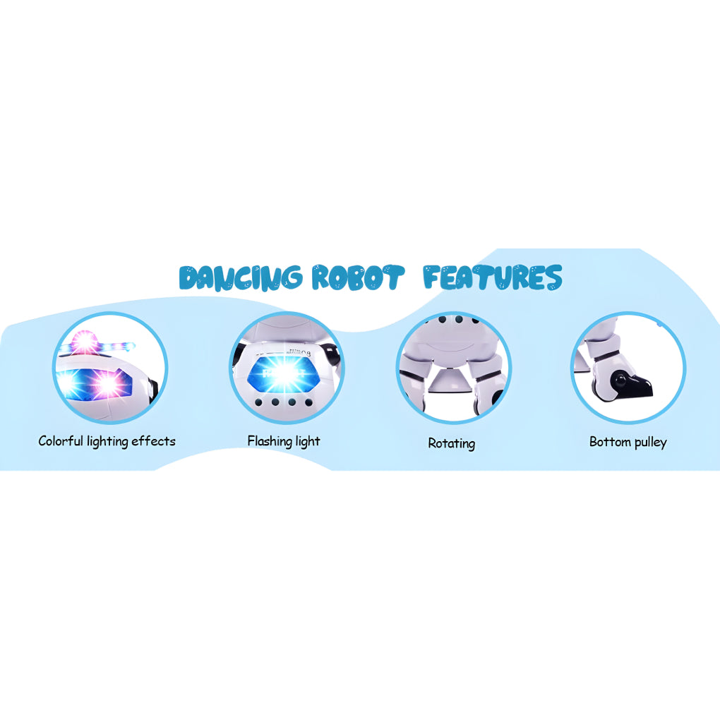 360 Degree Moving Dancing Robot with 3D Flashing Lights and Musical Sounds, Fun Real Moving Action Toy for Toddlers, Real Moving Action Toy for Kids