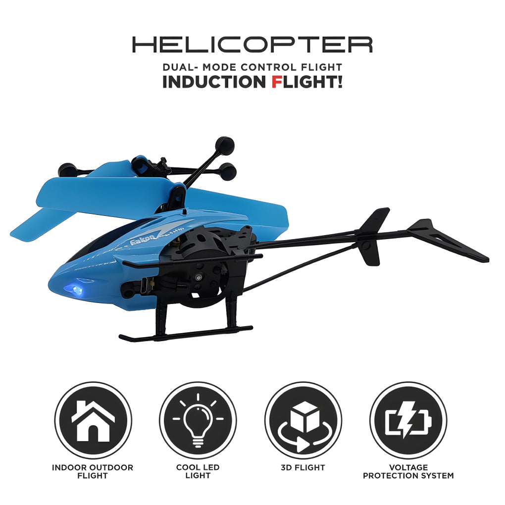 Exceed Helicopter Remote Control and Hand Sensor Charging Helicopter Toys with 3D Light Toys for Kids