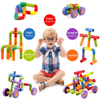 75-Piece Smart Plastic Building Blocks – Large Pipe-Shaped STEM Construction Toy for Kids | Educational & Creative Play for Boys & Girls
