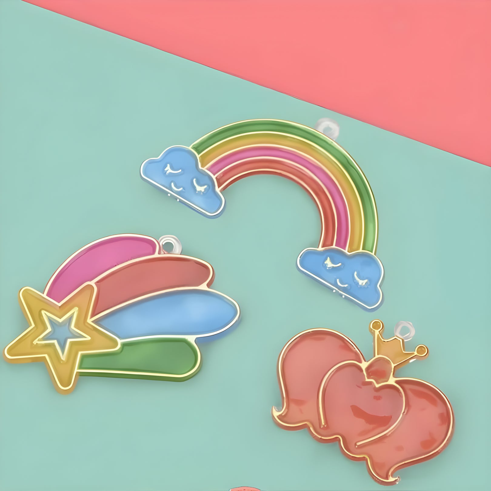 DIY Crystal Pendant Art Kit for Kids – 6 Paints, 6 Pendants & Accessories