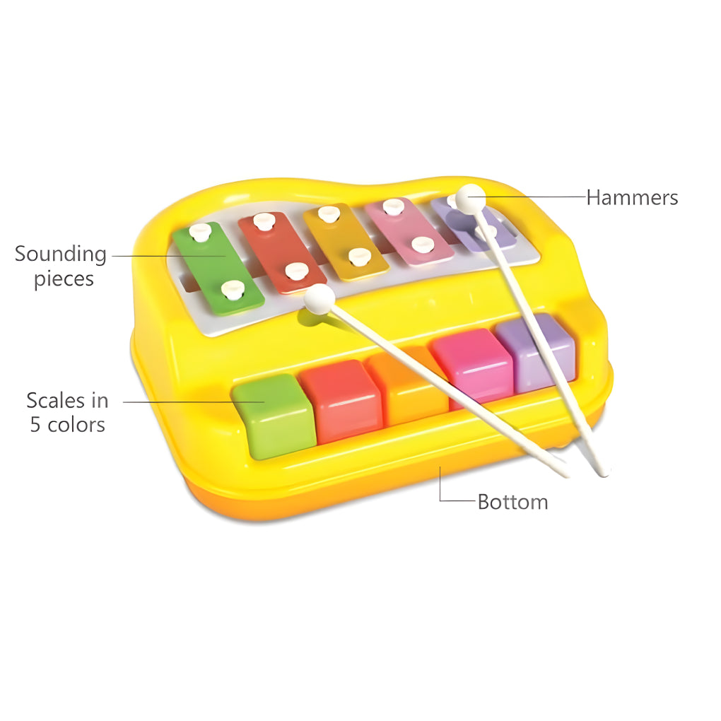 2-in-1 Xylophone &amp; Piano Musical Toy for Kids – Colorful Keys, Mallets &amp; Crisp Tones | Safe Musical Development Toy for Ages 1+