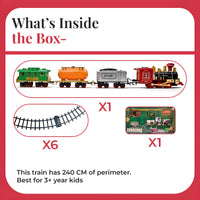 Classic Steam Train Set for Kids – Battery Operated Toy Train with Track, Smoke & Lights | Vintage Locomotive Playset (3+ Years)
