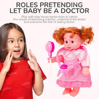 Baby Doll Doctor Set – 8-Piece Pretend Play Medical Kit with Doll, Stethoscope, Syringes & Accessories for Kids
