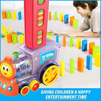 Domino Train Set for Kids – Automatic Domino Laying Toy with 60 Colorful Blocks, Lights &amp; Sound
