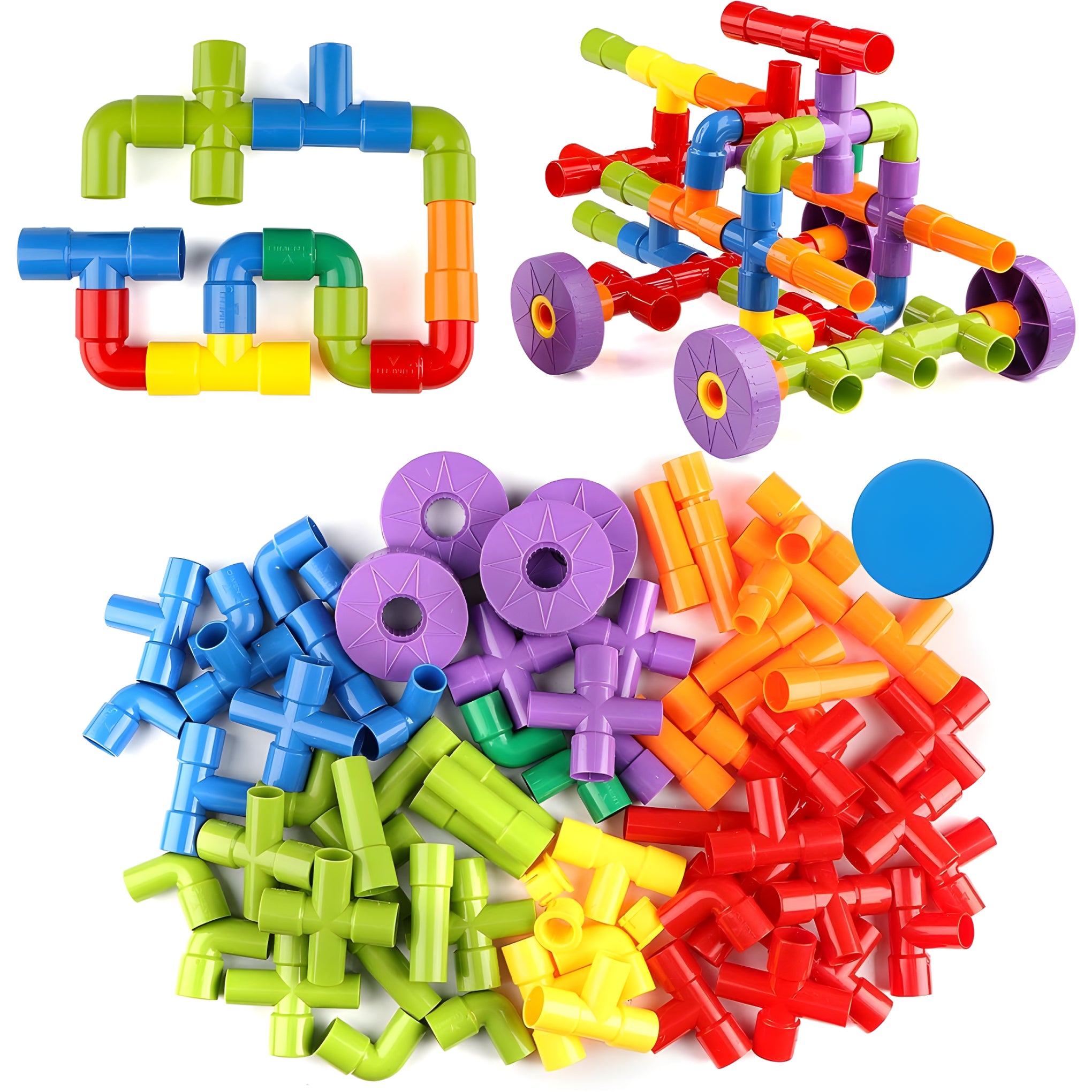 75-Piece Smart Plastic Building Blocks – Large Pipe-Shaped STEM Construction Toy for Kids | Educational & Creative Play for Boys & Girls