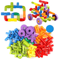 75-Piece Smart Plastic Building Blocks – Large Pipe-Shaped STEM Construction Toy for Kids | Educational & Creative Play for Boys & Girls
