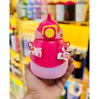 Kawaii Unicorn Kids Bottle with Straw & Strap | Cute 3D Cartoon Design | 500ml
