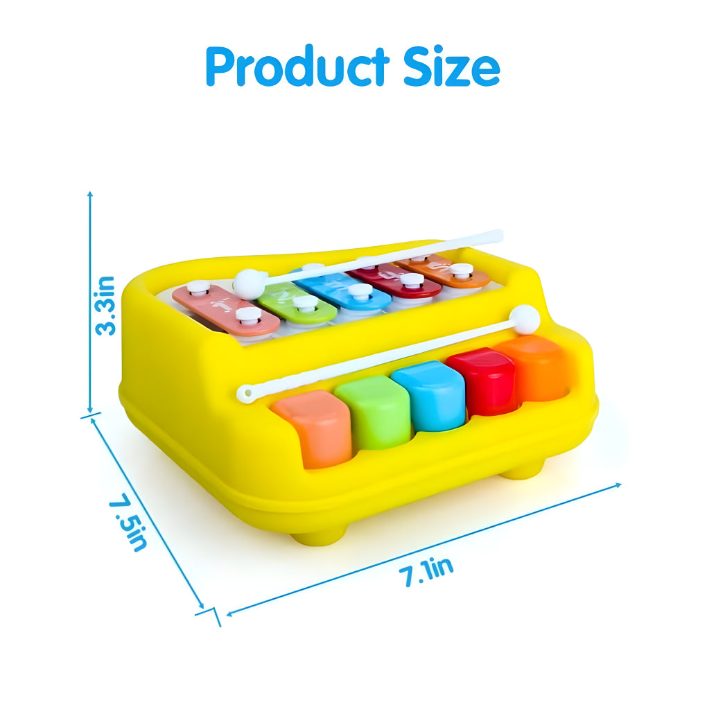 2-in-1 Xylophone &amp; Piano Musical Toy for Kids – Colorful Keys, Mallets &amp; Crisp Tones | Safe Musical Development Toy for Ages 1+