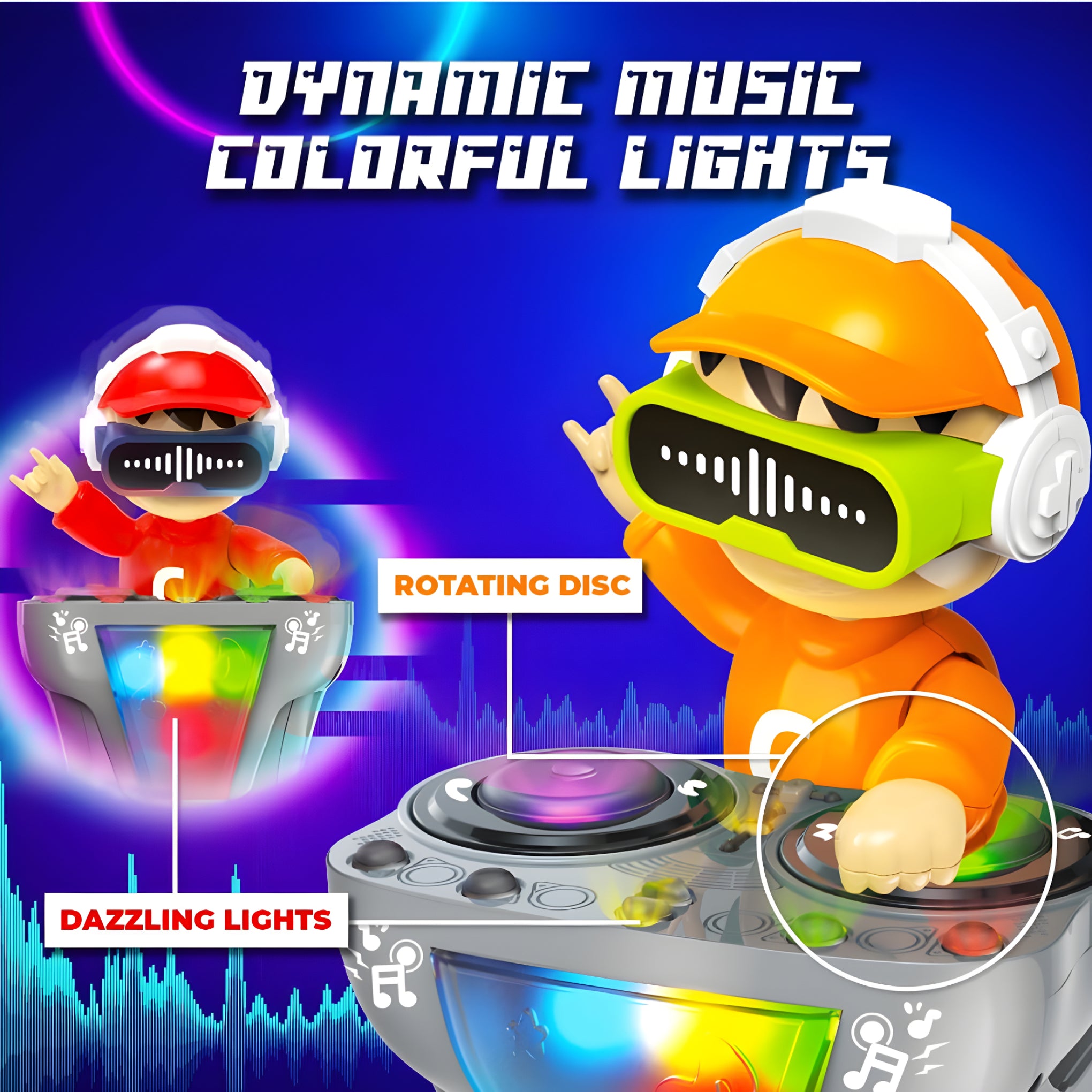 DJ Coco Dancing Robot Toy for Kids – Musical Light-Up Sound Toy with Bump & Go Action | Fun Battery-Operated Gift for Boys & Girls