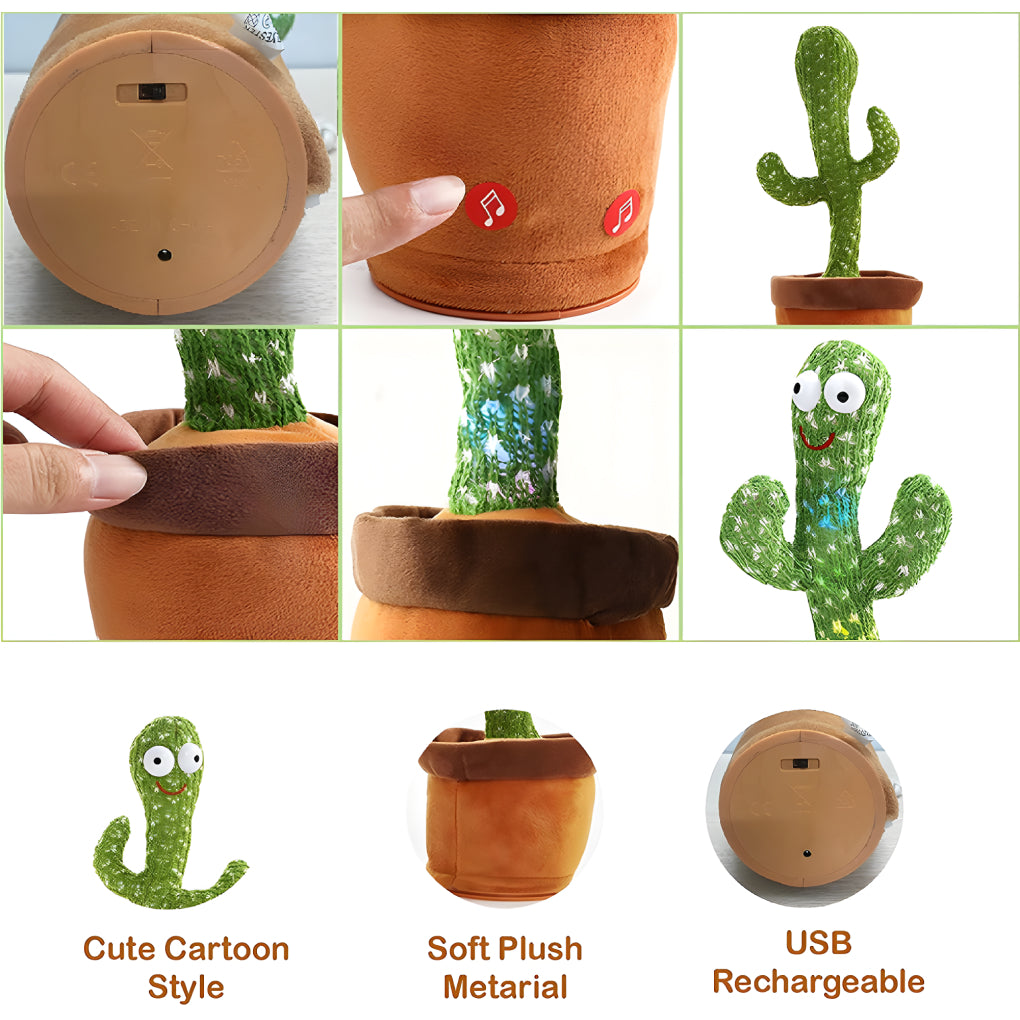 Cactus Talking Toy for Kids Dancing Cactus Toys Can Sing Wriggle & Singing Recording Repeat What You Say Funny Education Toys Playing Home Decor Items for Kids