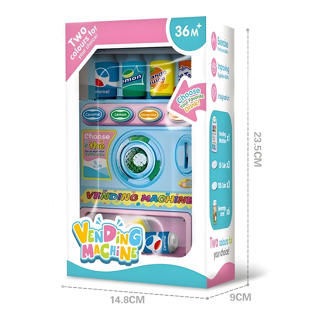 Interactive Vending Machine Toy for Kids – Lights, Sounds & Play Coins | Pretend Drink Dispenser with Beverage Cans