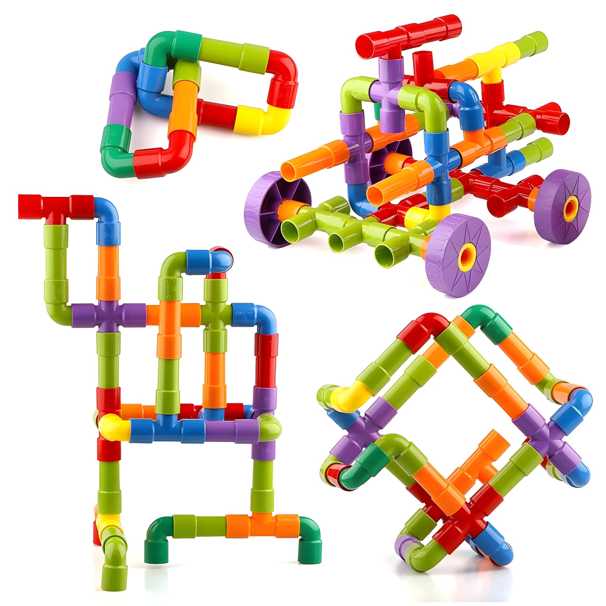 75-Piece Smart Plastic Building Blocks – Large Pipe-Shaped STEM Construction Toy for Kids | Educational & Creative Play for Boys & Girls