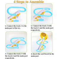 Duck Track Racing Toys for Kids | Little Lovely Duck Slide Climbing Toys for Kids, Small Ducks Stair Escalator Toy with Lights and Music - 3 Duck Included
