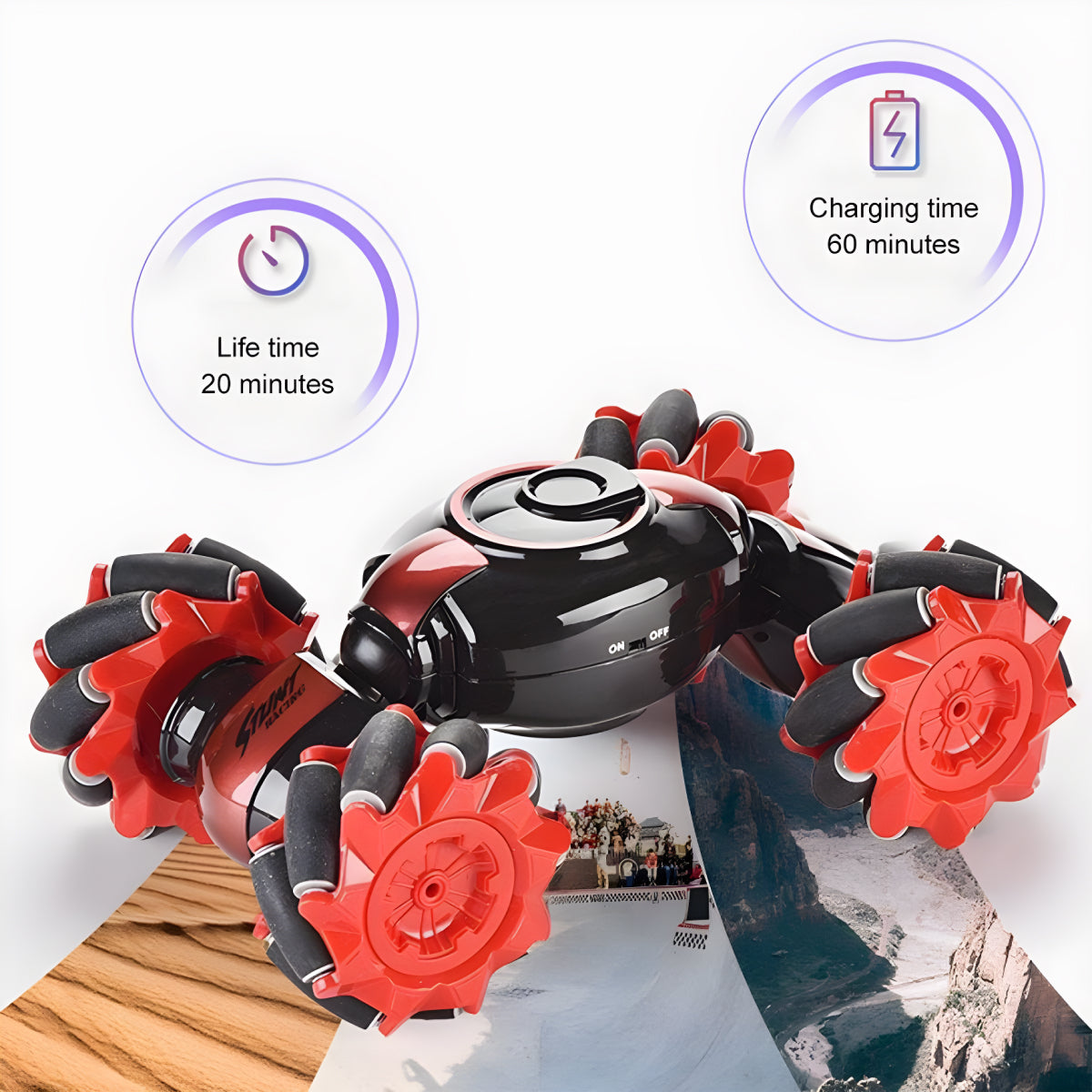 Stunt Car Twisting Drift Gesture Sensor Watch Control Toy Cars Flips with Lights Music