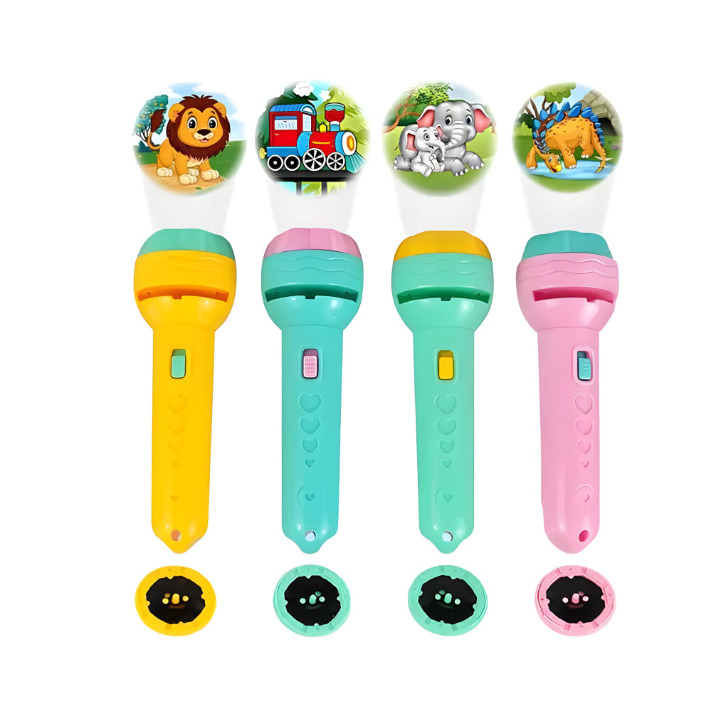 80 Patterns - 10 Slides Education Light Projector Torch for Kids, Animals, Fruits & Vegetables Sleep time Stories for Kids, Toddler, Light Toy Slide Flashlight Mini Projector