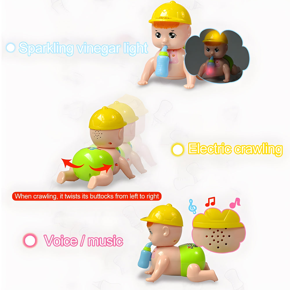 Crawling Baby Toy with Music and Flashing 3D Light Sound Musical Toy Toddler Baby, Kids Running and Weeping Baby Crawling Attractive Naughty Toy for Kids