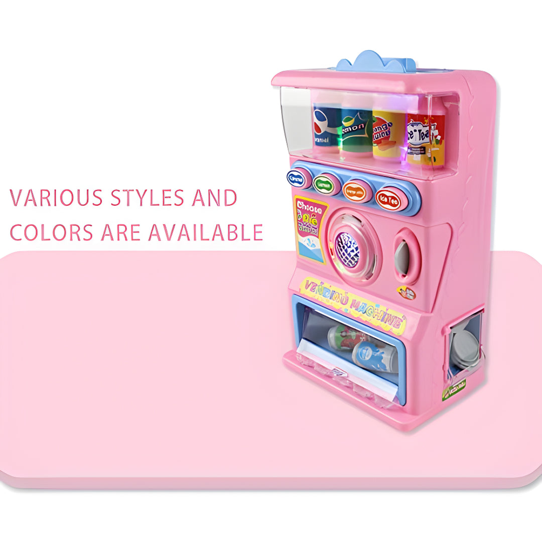 Interactive Vending Machine Toy for Kids – Lights, Sounds & Play Coins | Pretend Drink Dispenser with Beverage Cans