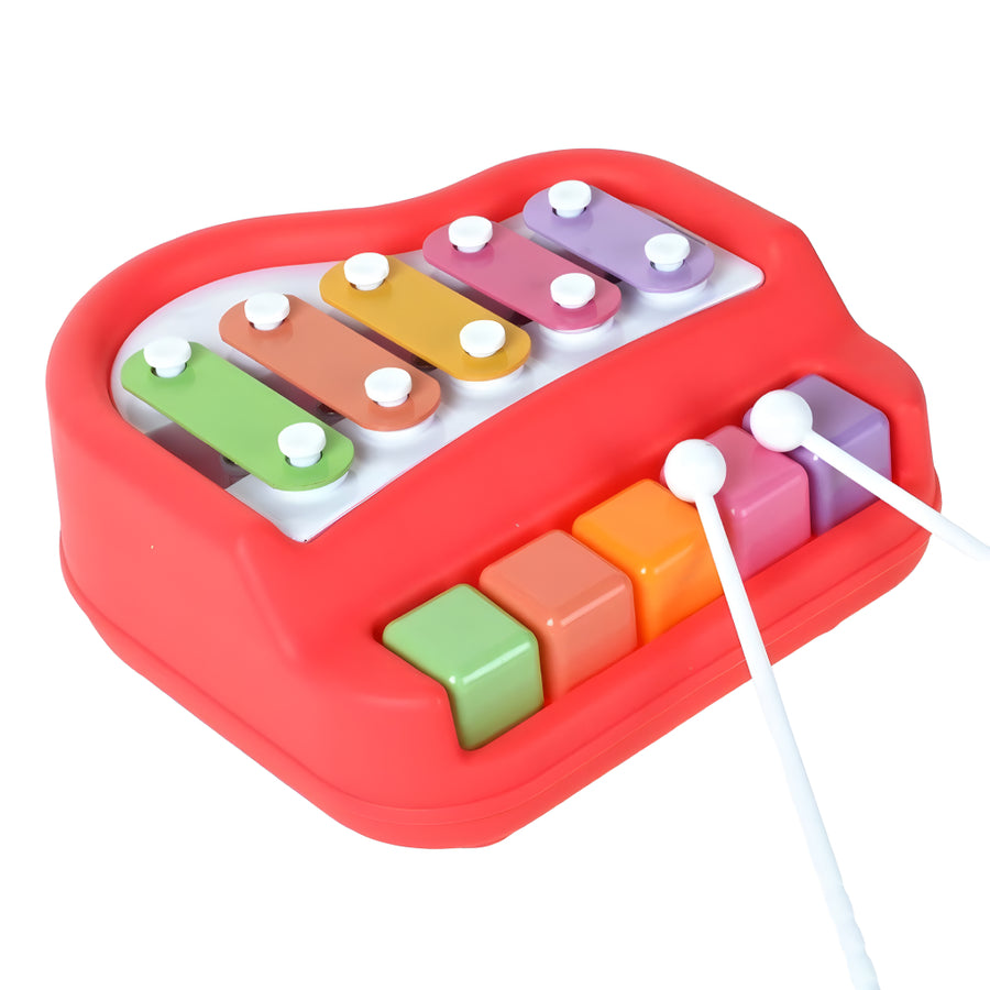 2-in-1 Xylophone &amp; Piano Musical Toy for Kids – Colorful Keys, Mallets &amp; Crisp Tones | Safe Musical Development Toy for Ages 1+