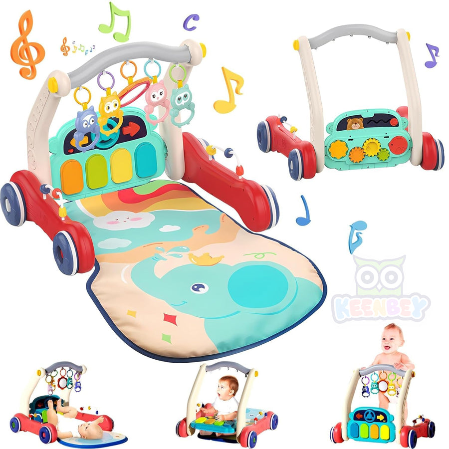 2-in-1 Baby Play Gym with Walker – Interactive Activity Center with Toys, Music & Play Mat for Infants and Toddlers