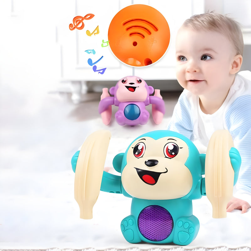 Dancing & Rolling Tumble Monkey Toy – With Lights, Music & 360° Spinning Action