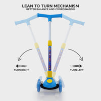 Super Scooter for Kids – 3-Wheel Foldable Kick Scooter with Height-Adjustable Handlebar, Extra-Wide LED PU Wheels & Rear Brake | Smart Ride-On Skate Scooter for Boys & Girls Ages 3–8
