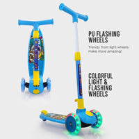 Super Scooter for Kids – 3-Wheel Foldable Kick Scooter with Height-Adjustable Handlebar, Extra-Wide LED PU Wheels & Rear Brake | Smart Ride-On Skate Scooter for Boys & Girls Ages 3–8
