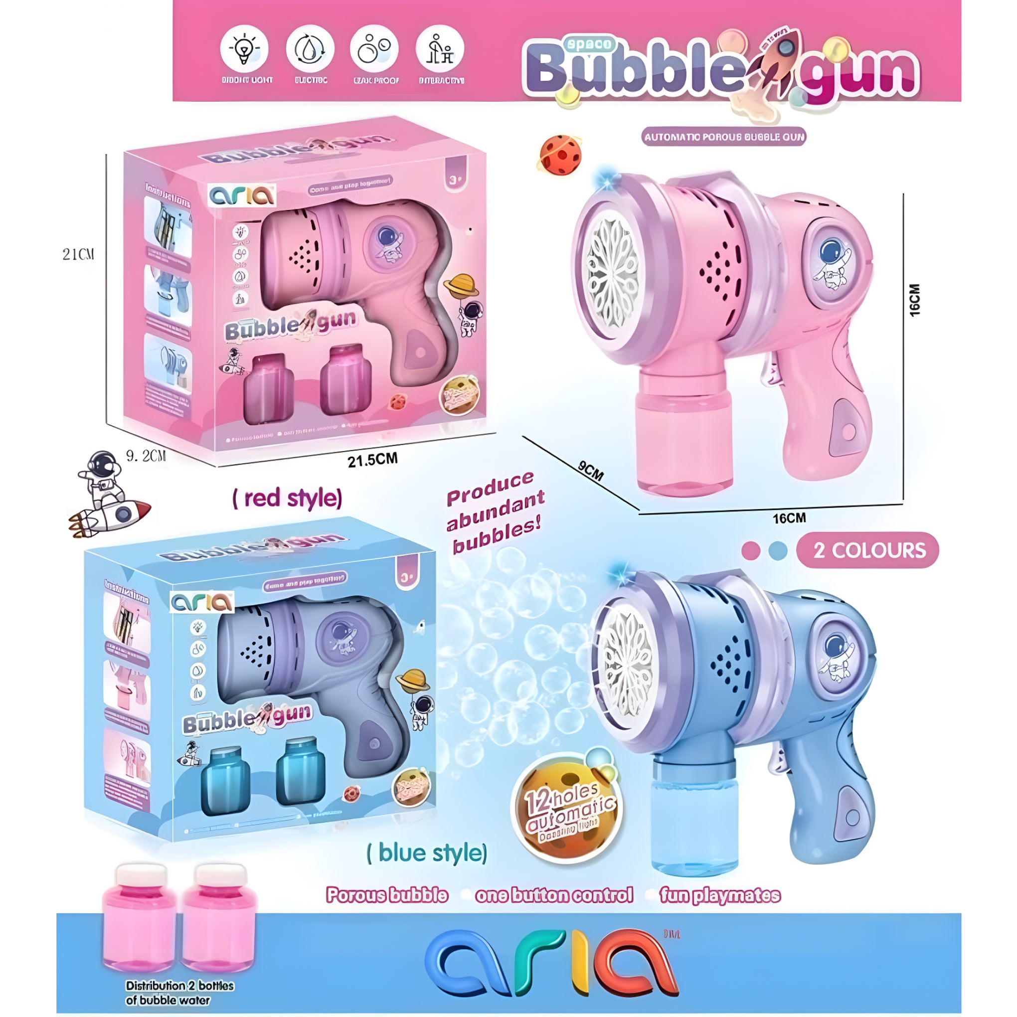 Automatic Bubble Gun for Kids – Leak-Proof Space Bubble Blower with LED Lights | Fun Bubble Maker Toy for Boys & Girls