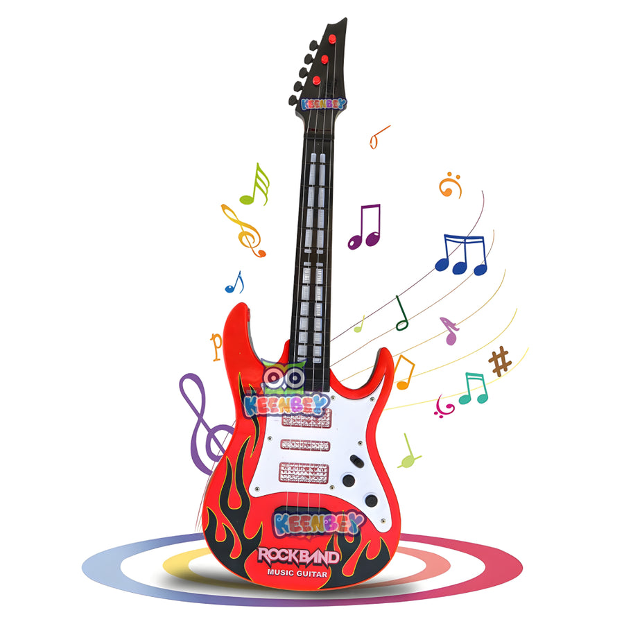 Electric Musical Toy Guitar for Kids – Rock Band Style with Lights and Sounds