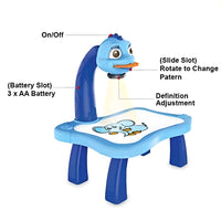 Kids Projector Drawing Table Set – Interactive Art & Tracing Toy with Lights, 24 Slide Patterns, Markers & Drawing Book
