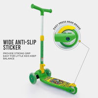 Super Scooter for Kids – 3-Wheel Foldable Kick Scooter with Height-Adjustable Handlebar, Extra-Wide LED PU Wheels & Rear Brake | Smart Ride-On Skate Scooter for Boys & Girls Ages 3–8
