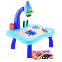 Kids Projector Drawing Table Set – Interactive Art & Tracing Toy with Lights, 24 Slide Patterns, Markers & Drawing Book

