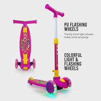 Super Scooter for Kids – 3-Wheel Foldable Kick Scooter with Height-Adjustable Handlebar, Extra-Wide LED PU Wheels & Rear Brake | Smart Ride-On Skate Scooter for Boys & Girls Ages 3–8
