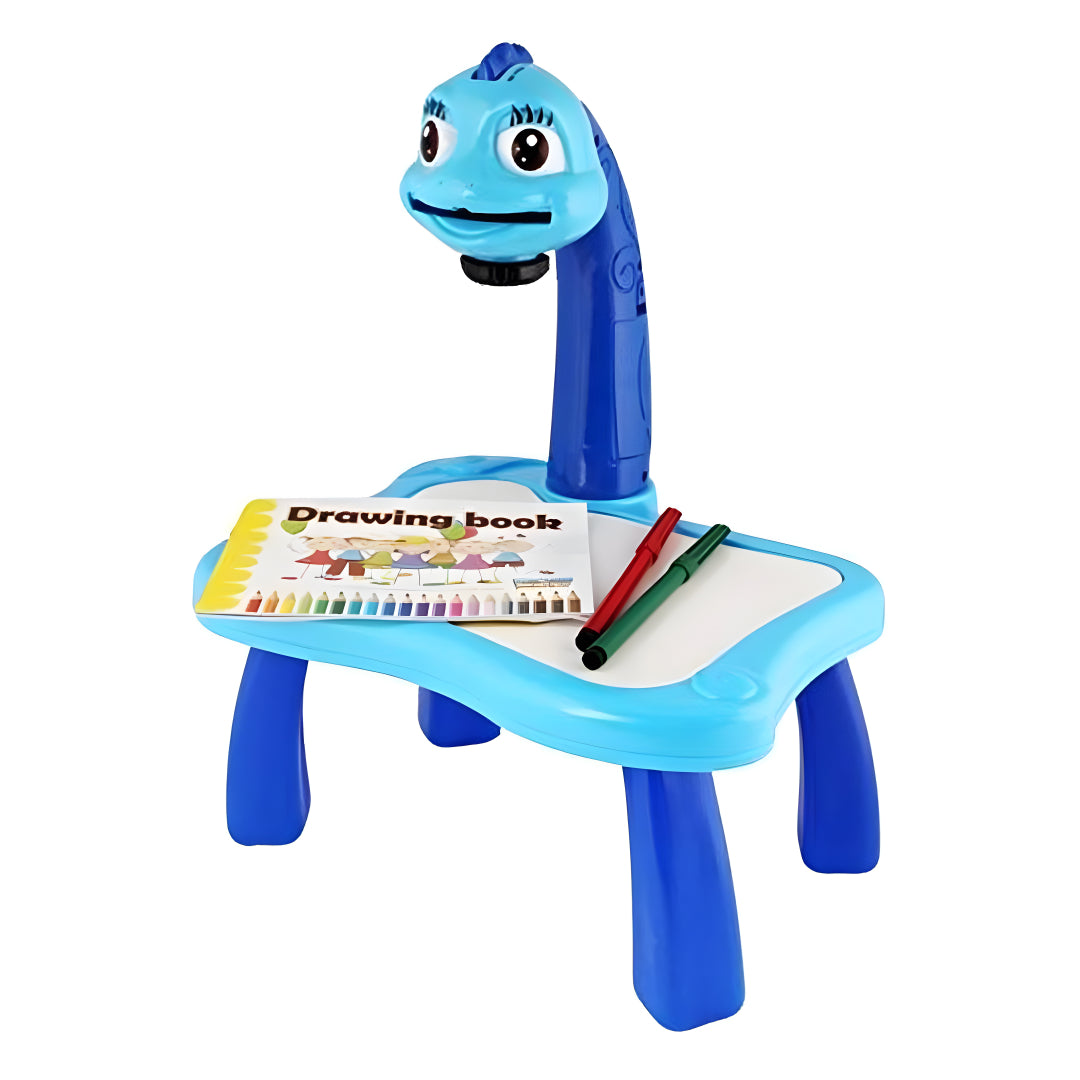 Kids Projector Drawing Table Set – Interactive Art & Tracing Toy with Lights, 24 Slide Patterns, Markers & Drawing Book