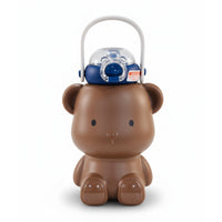 Bear Shape Kids Sipper with Straw & Strap | Double Wall Insulated Stainless Steel | 450ml
