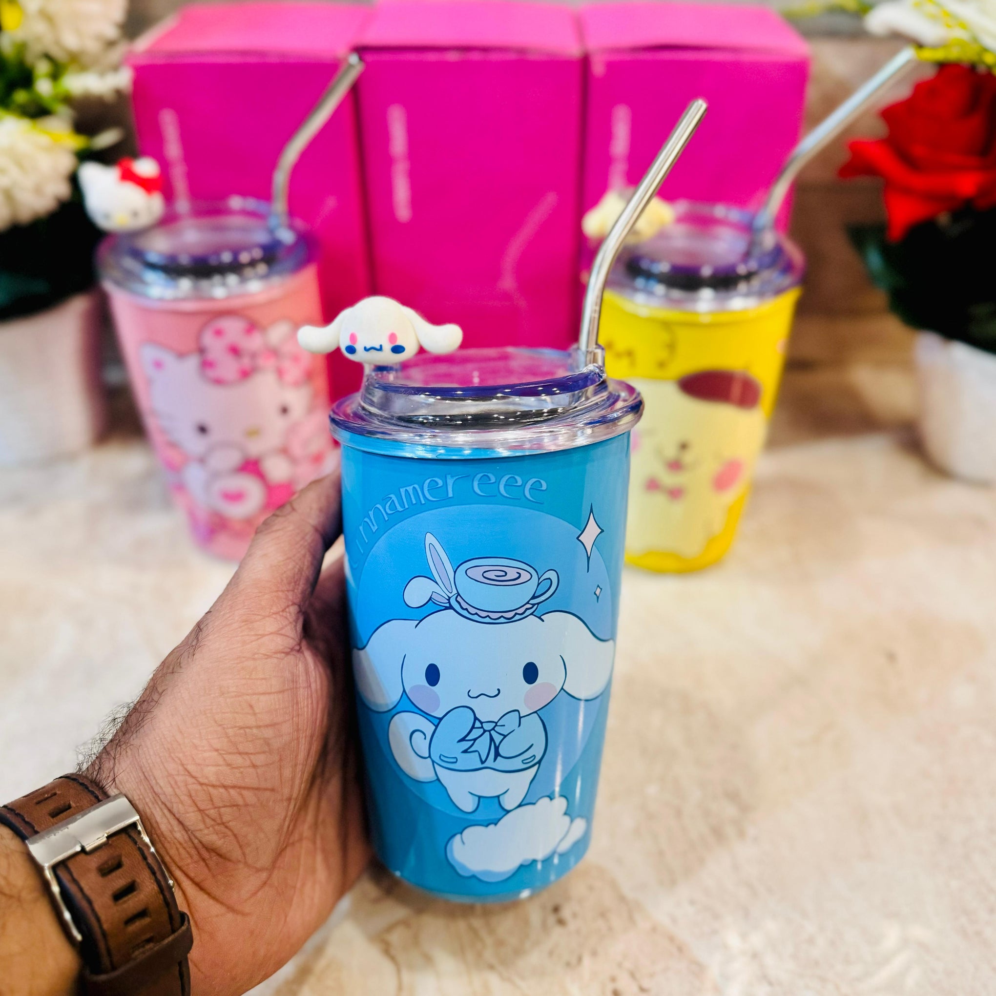 Insulated Stainless Steel Tumbler with Straw - 400ml