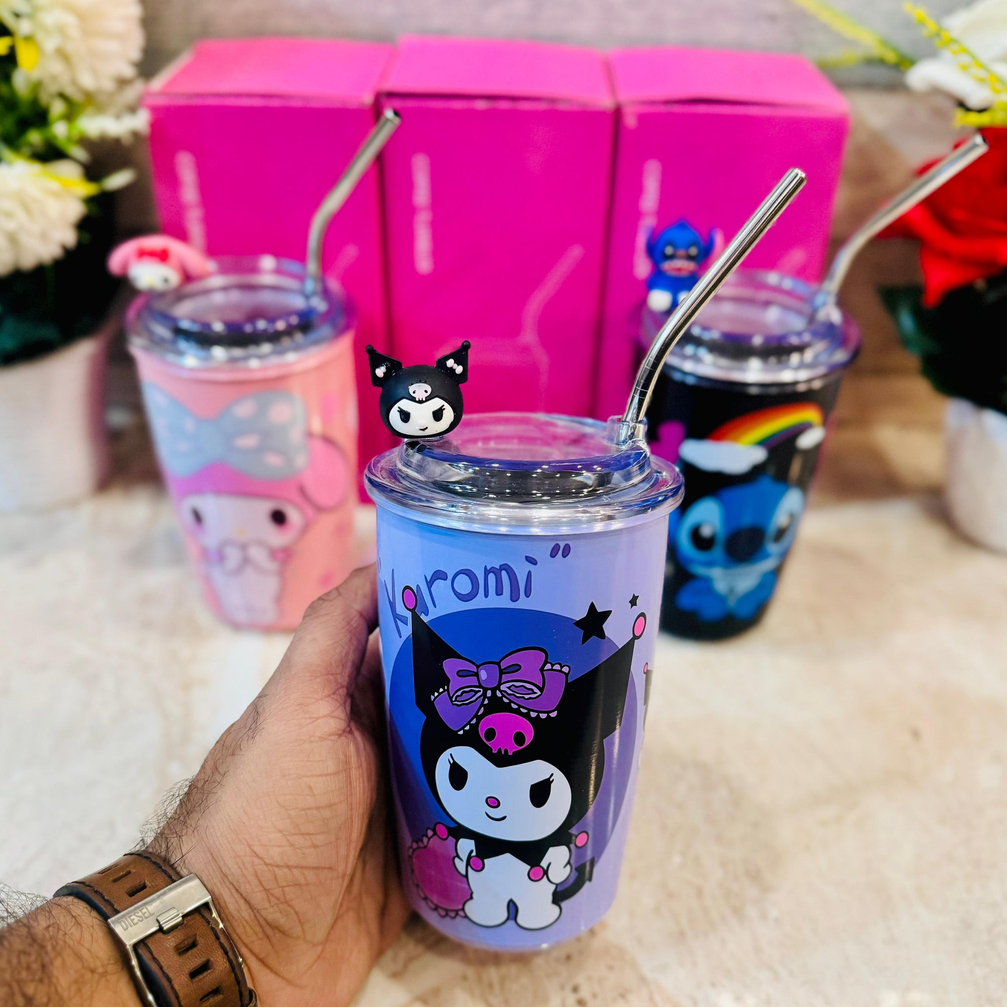 Insulated Stainless Steel Tumbler with Straw - 400ml
