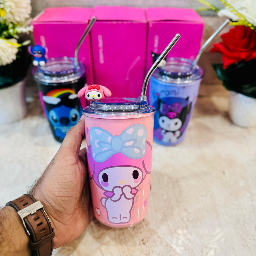 Insulated Stainless Steel Tumbler with Straw - 400ml
