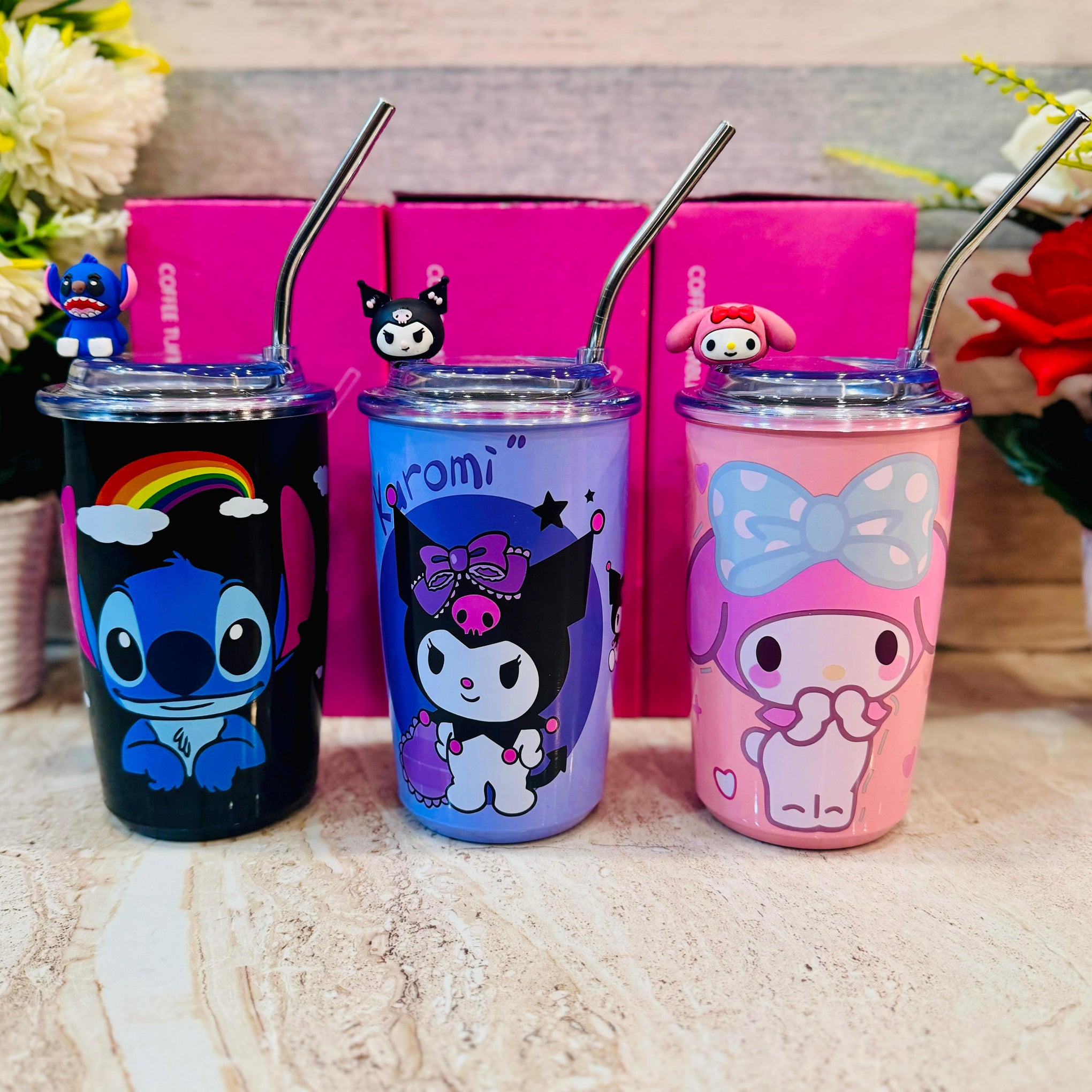 Insulated Stainless Steel Tumbler with Straw - 400ml