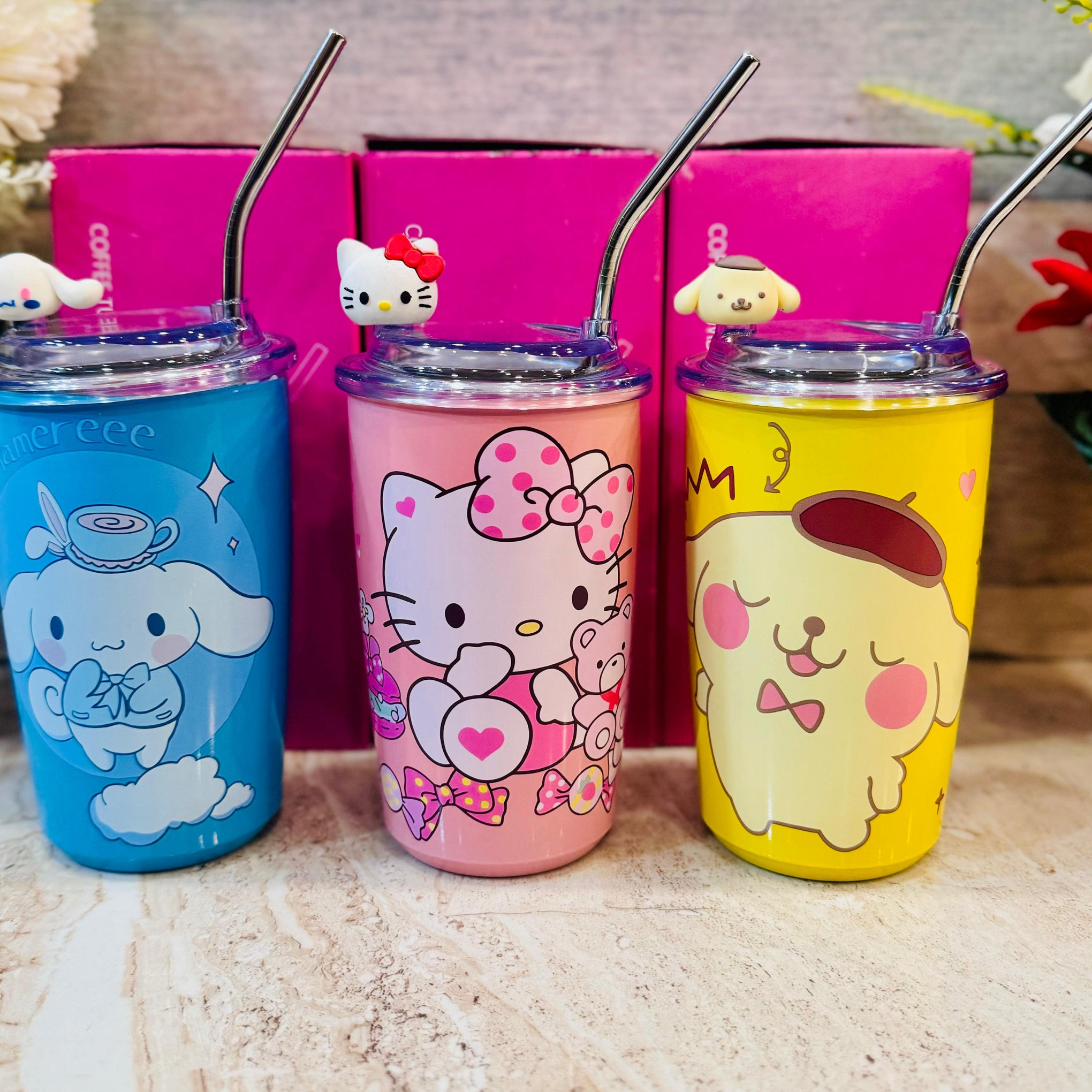 Insulated Stainless Steel Tumbler with Straw - 400ml