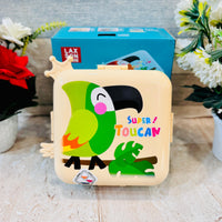 Toucan Insulated Steel Lunch Box - 3 Grids, 1120ml + 70ml with Steel Spoon & Small Container
